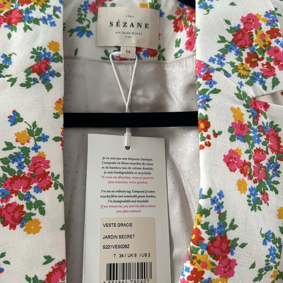 Sezane Blazer - “Veste Gracie Jardin Secret” - NWT - Picture 2 of 3